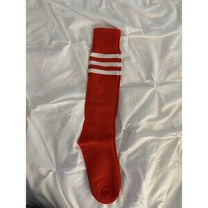 Men’s Athletic Red White Knee Socks Size 7-13 2 Pack Soccer Football